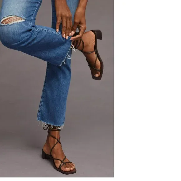 MOTHER The Hustler High-Rise Ankle Fray Jeans 32 blue color NEW NWT - Picture 5 of 8